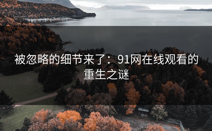 被忽略的细节来了：91网在线观看的重生之谜